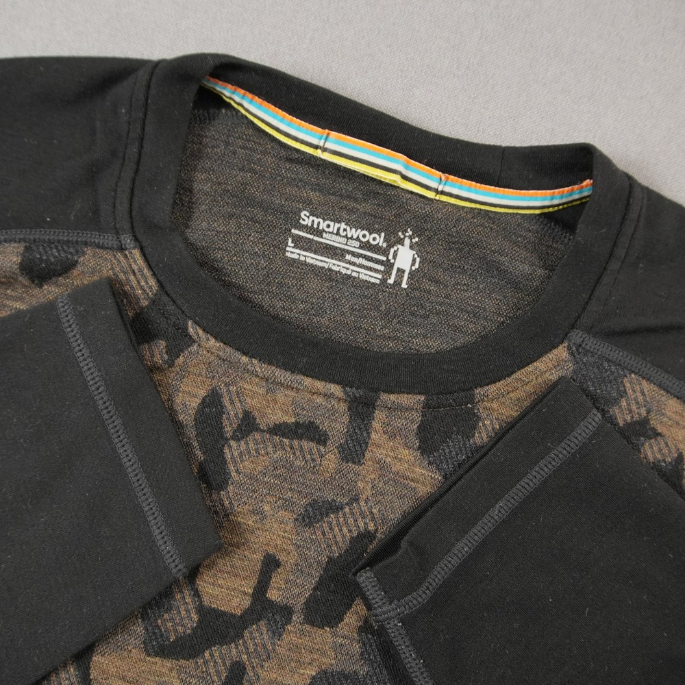 Smartwool Merino 250 Base Layer Camo Mens L Long Sleeve Thermal Shirt